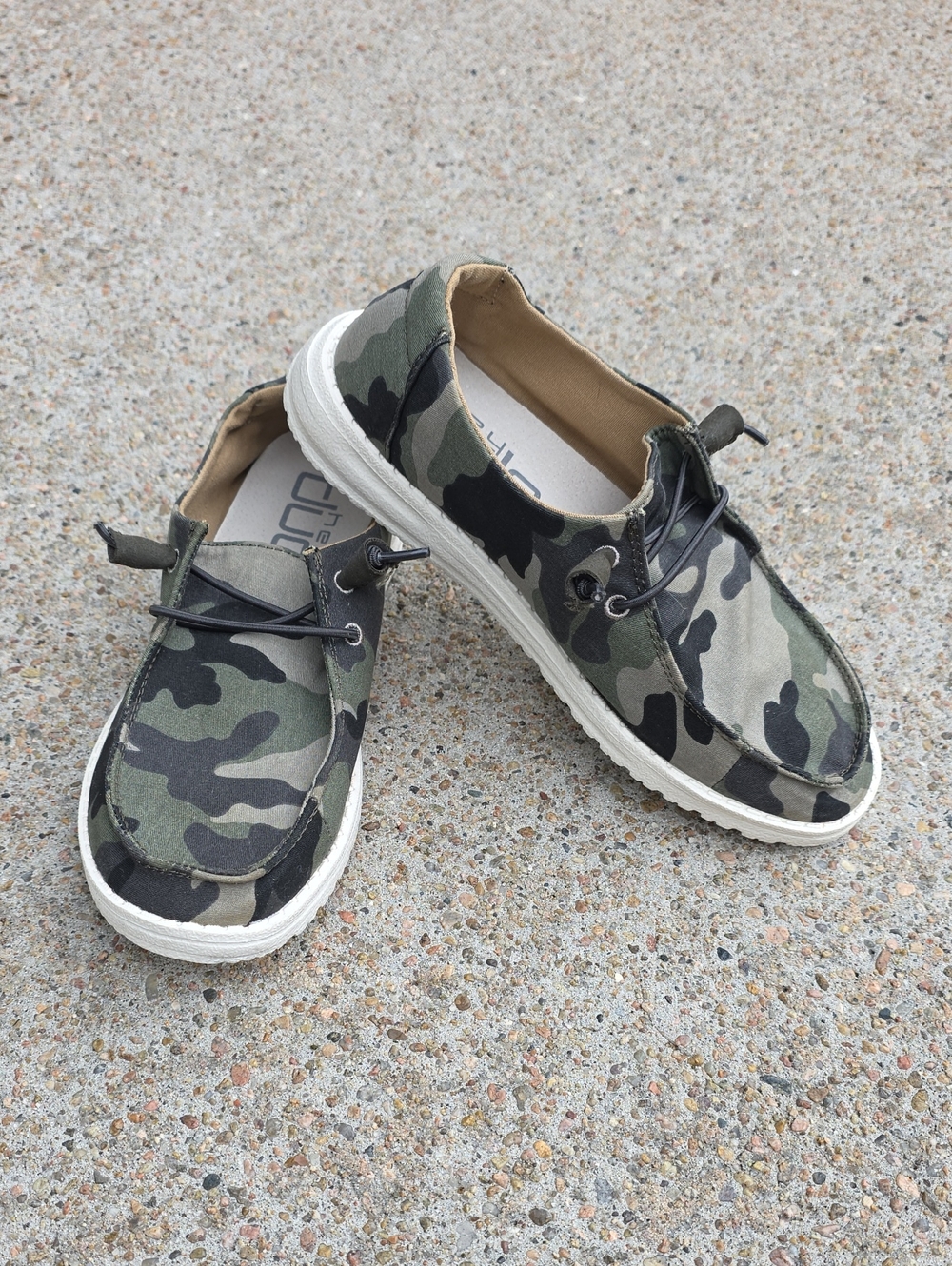 Hey Dude Wendy Camo Green Black Gray Camouflage Size 7